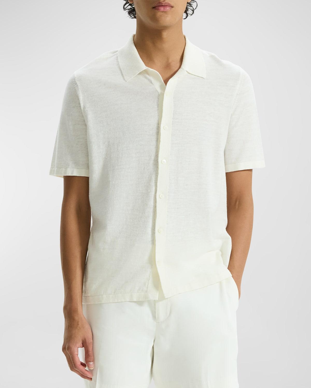 Mens Short-Sleeve Button-Front Linen Shirt Product Image