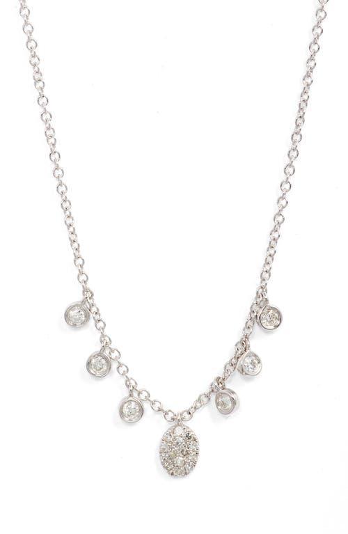 Womens 14K-White-Gold & .16 TCW Diamond Disc Necklace Product Image