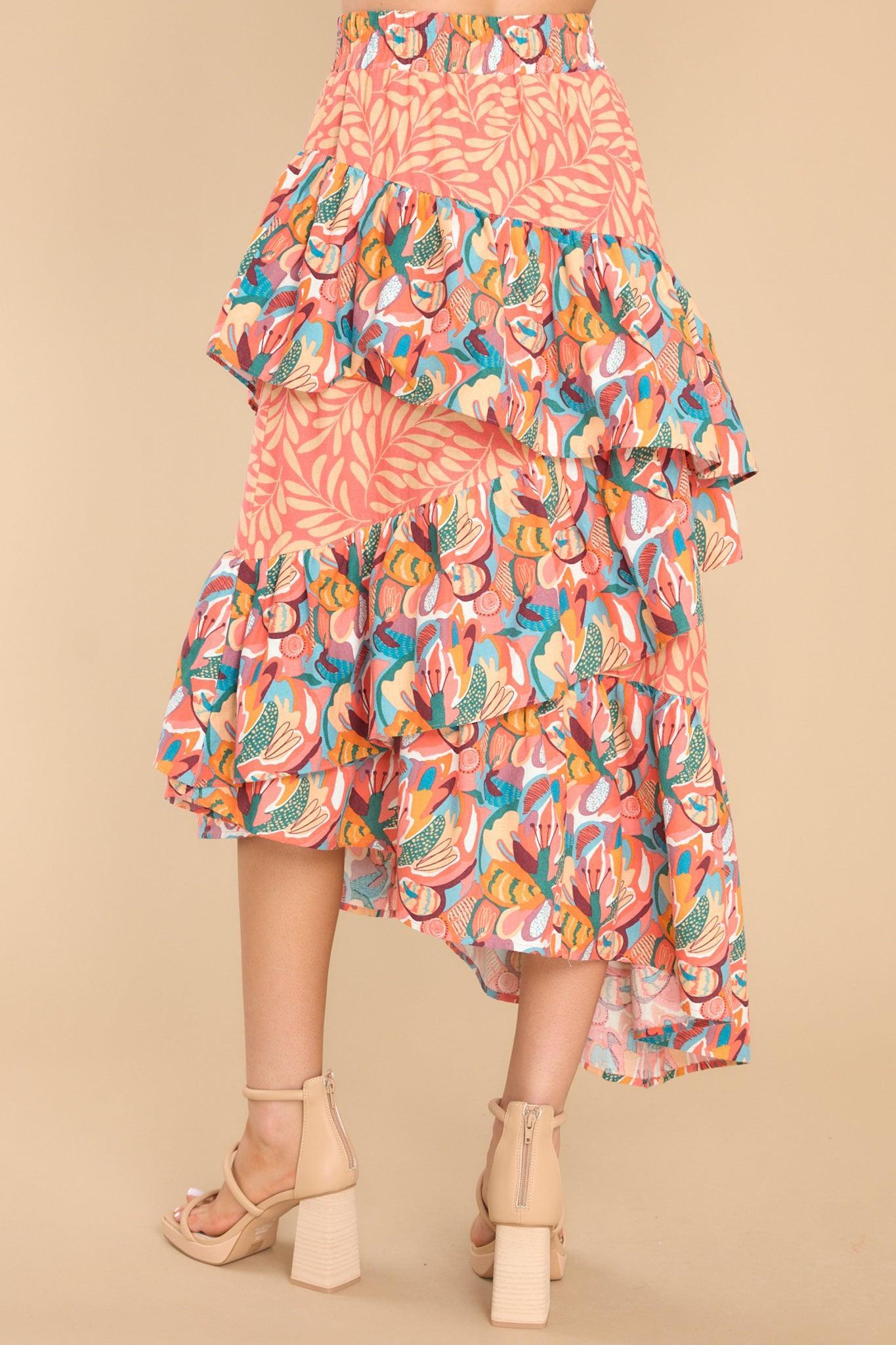 Aura Sunset Horizon Hues Multi Print Midi Skirt product image