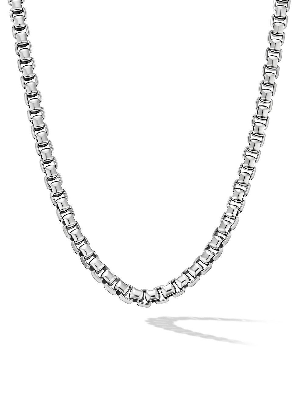 Mens Box Chain Necklace in Sterling Silver, 7.3MM Product Image