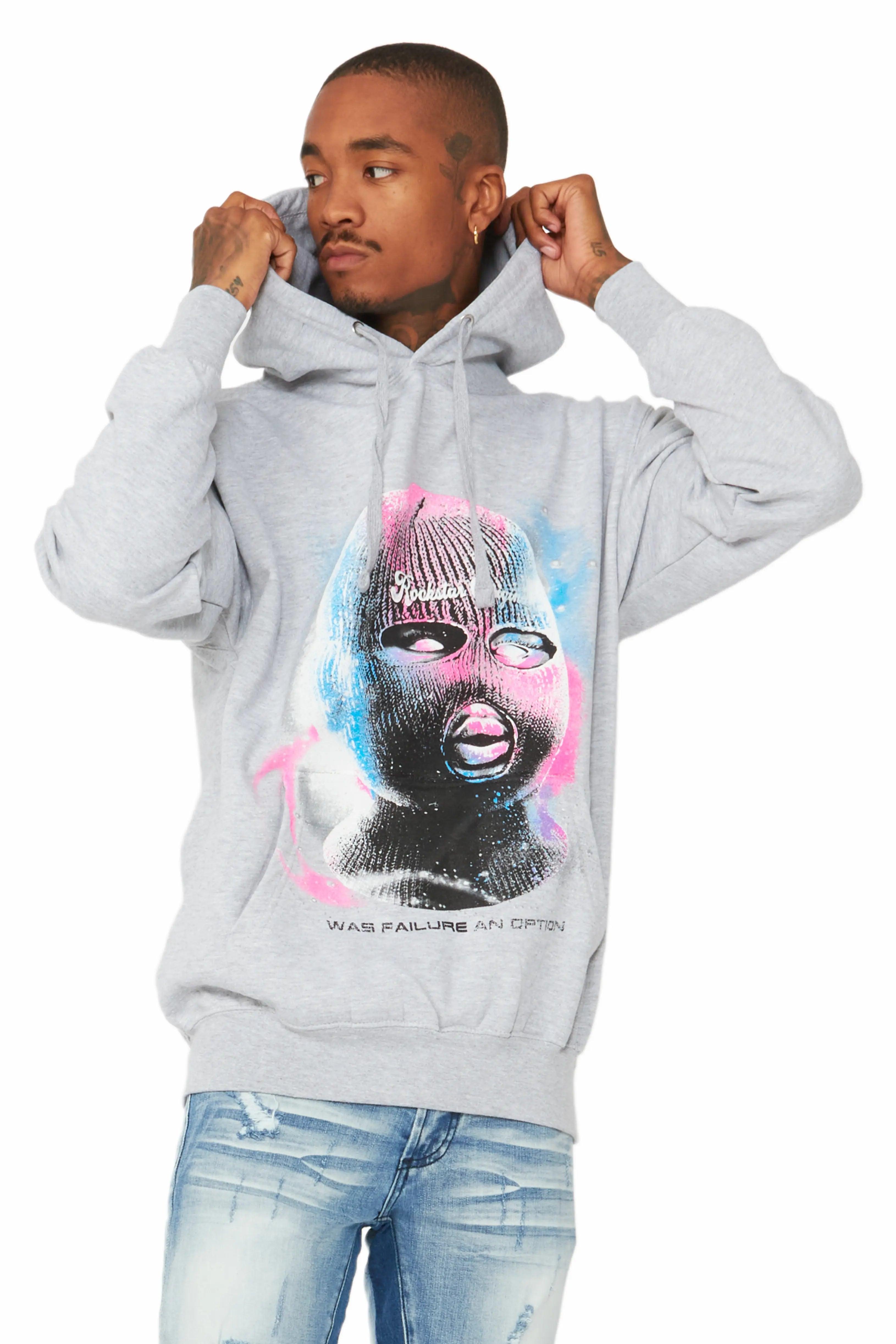 Fionn Heather Grey Graphic Hoodie Male Product Image