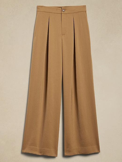 Satin Pleated Wide-Leg Pant Product Image