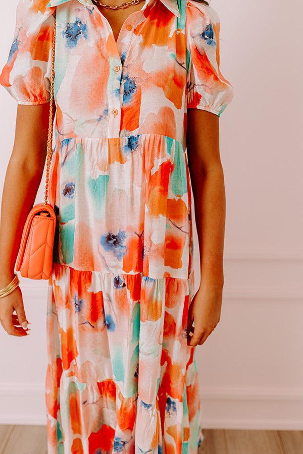 Graceful Moment Floral Midi in Coral Product Image