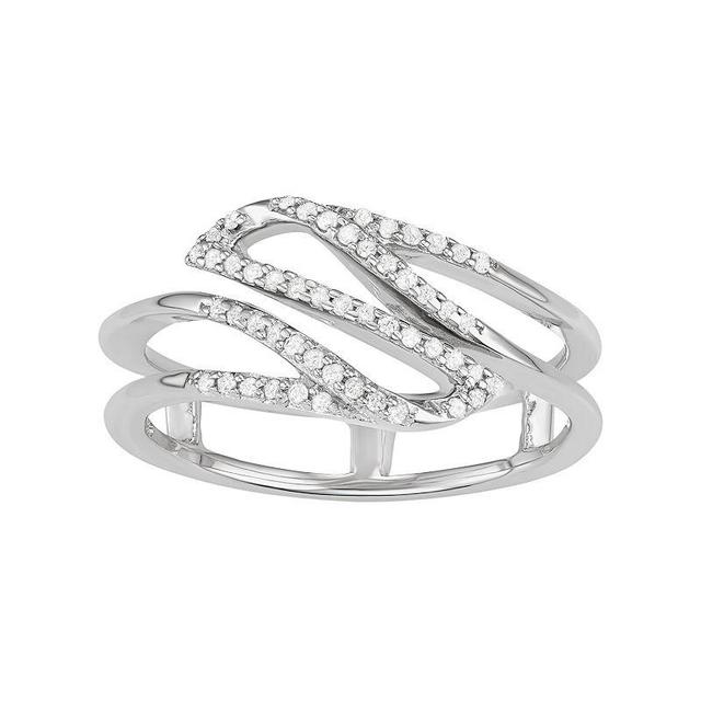 Jewelexcess Sterling Silver 1/6 Carat T.W. Diamond Swirl Ring, Womens, White Product Image