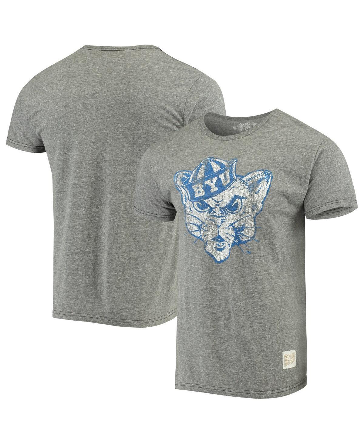 Mens Original Retro Brand Heathered Gray BYU Cougars Vintage Logo Tri-Blend T-Shirt Product Image