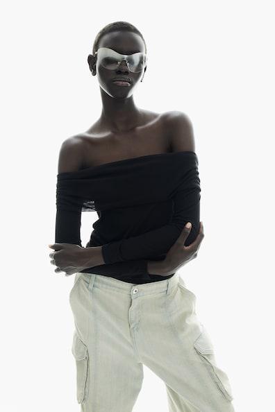 Sheer Off-the-shoulder Top Product Image