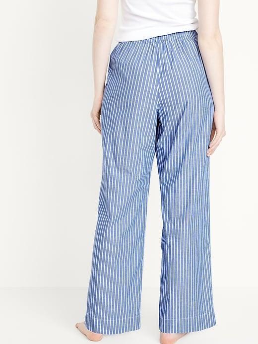 High-Waisted Poplin Pajama Pants Product Image