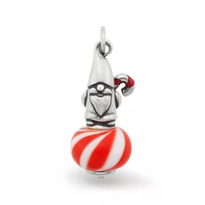 Enamel Christmas Gnome Art Glass Charm Product Image