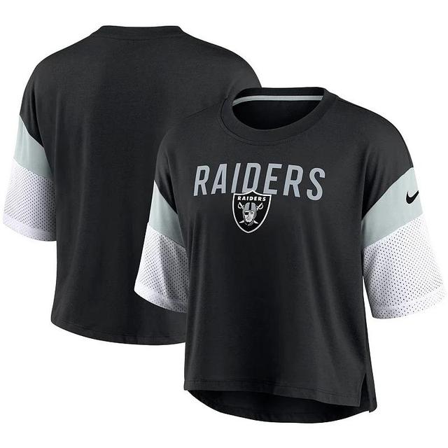 Womens Nike /White Las Vegas Raiders Nickname Tri-Blend Performance Crop Top Product Image