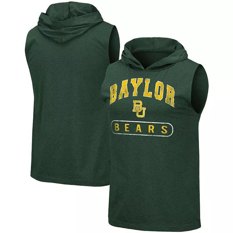 Mens Colosseum Heathered Green Baylor Bears Varsity Hoodie Tank Top Product Image