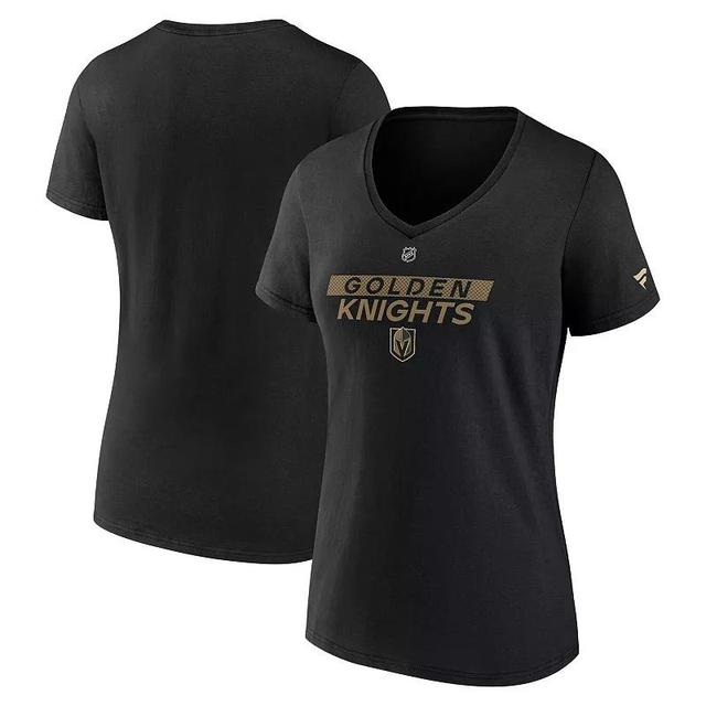 Womens Fanatics Black Vegas Golden Knights Authentic Pro Core Primary V-Neck T-Shirt Product Image