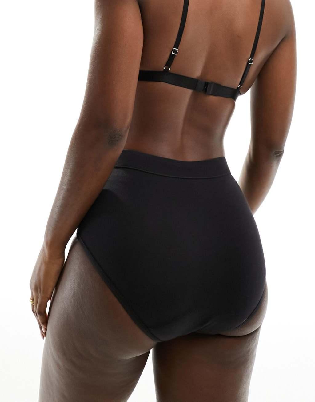 Thinx For All period proof hi-waist brief with super absorbency in black Product Image