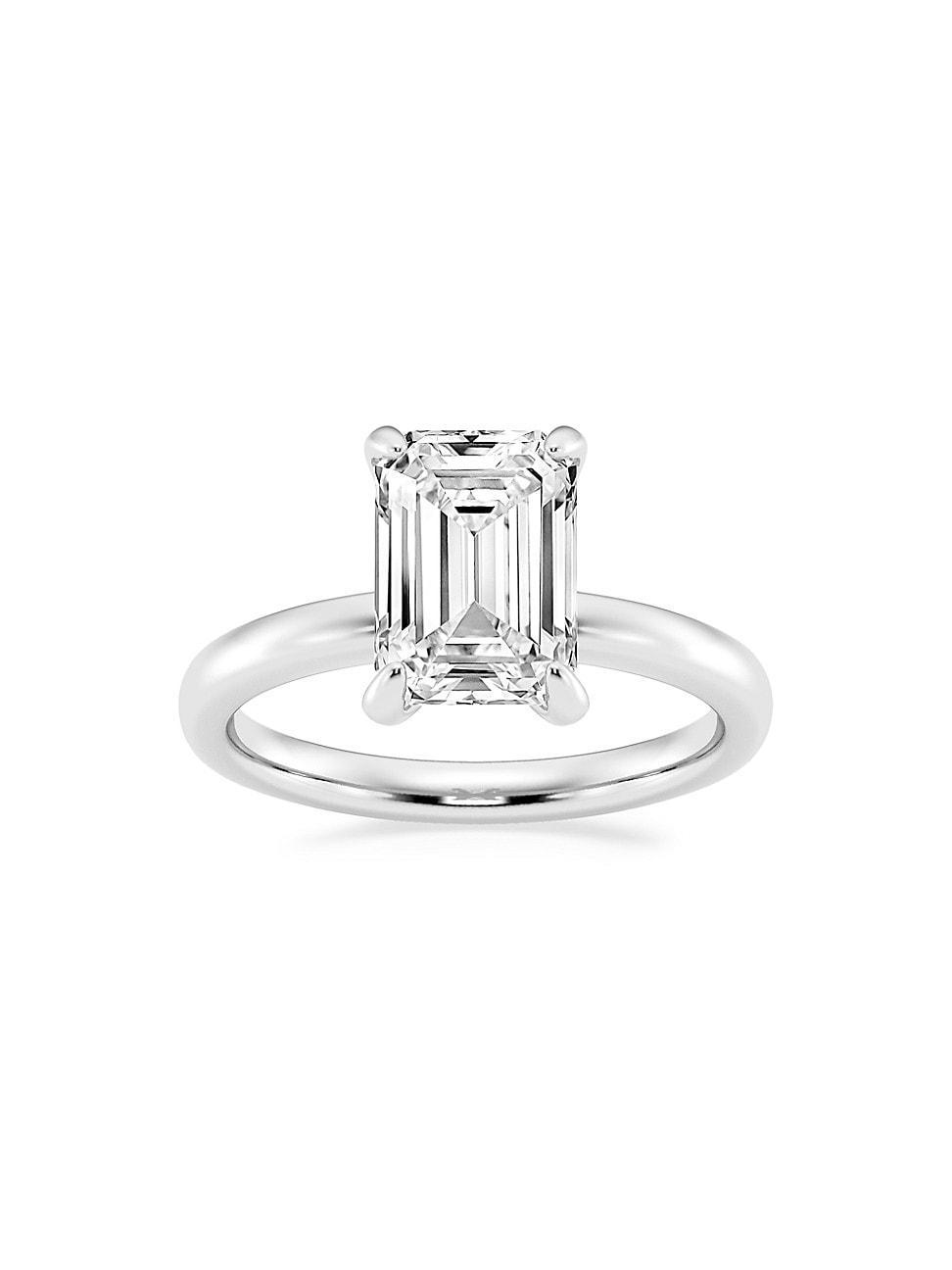 Womens 14K White Gold & Emerald-Cut Lab-Grown Diamond Solitaire Ring/0.50-5.00 TCW Product Image