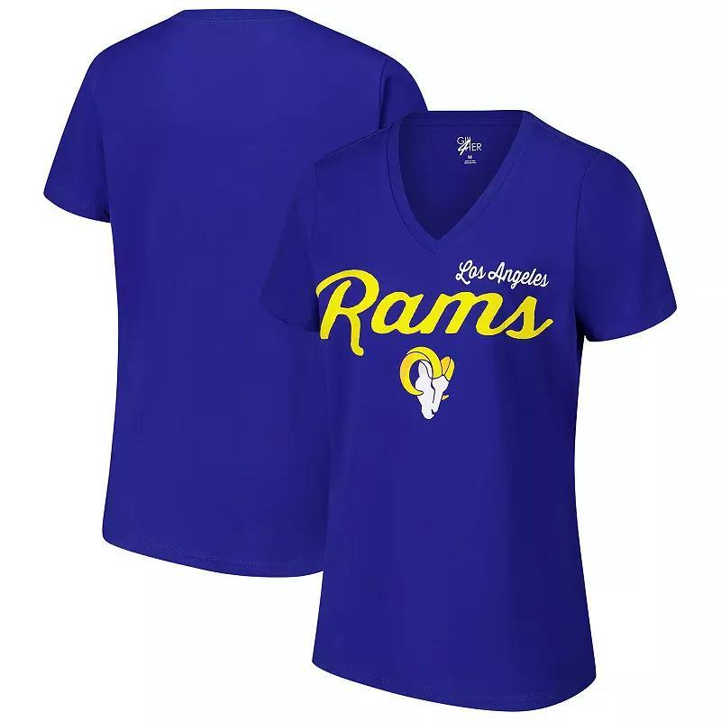 Womens G-III 4Her by Carl Banks Royal Los Angeles Rams Post Season V-Neck T-Shirt Product Image