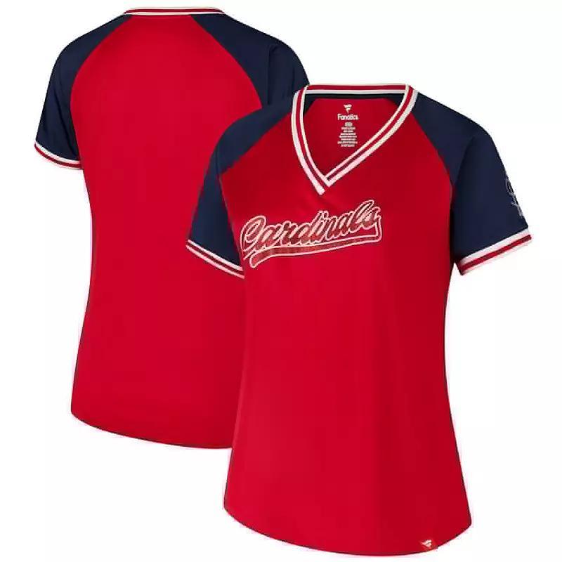 Womens Profile St. Louis Cardinals Plus Size Crossover V-Neck T-Shirt Product Image