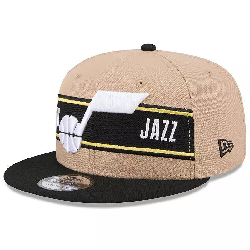 New Era Mens Tan Utah Jazz 2024 Nba Draft 9FIFTY Snapback Hat - Black Product Image