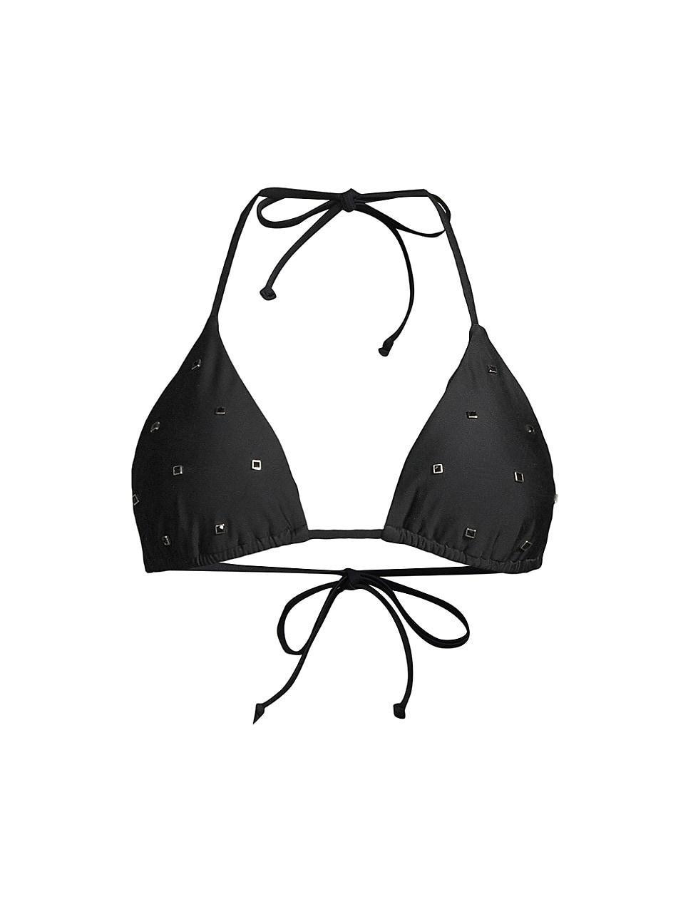 Womens Diamond Heat Crystal-Embellished Triangle Bikini Top Product Image