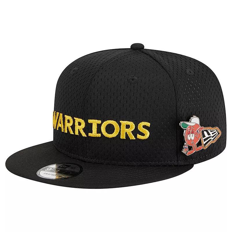 Mens New Era Black Golden State Warriors Post-Up Pin Mesh 9FIFTY Snapback Hat Product Image