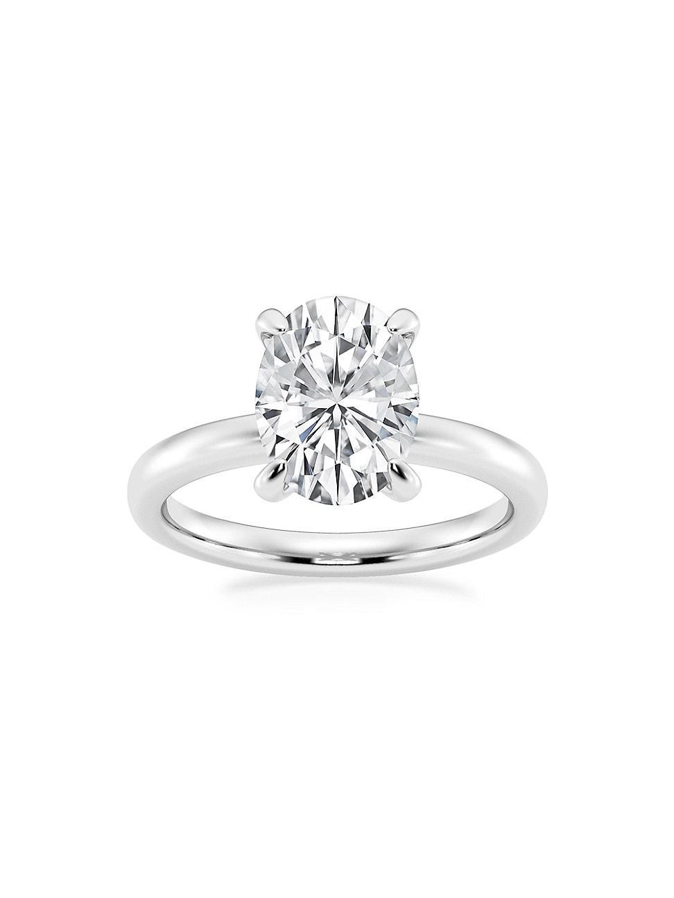 Womens 14K White Gold & Oval Lab-Grown Diamond Solitaire Ring/0.50-5.00 TCW Product Image