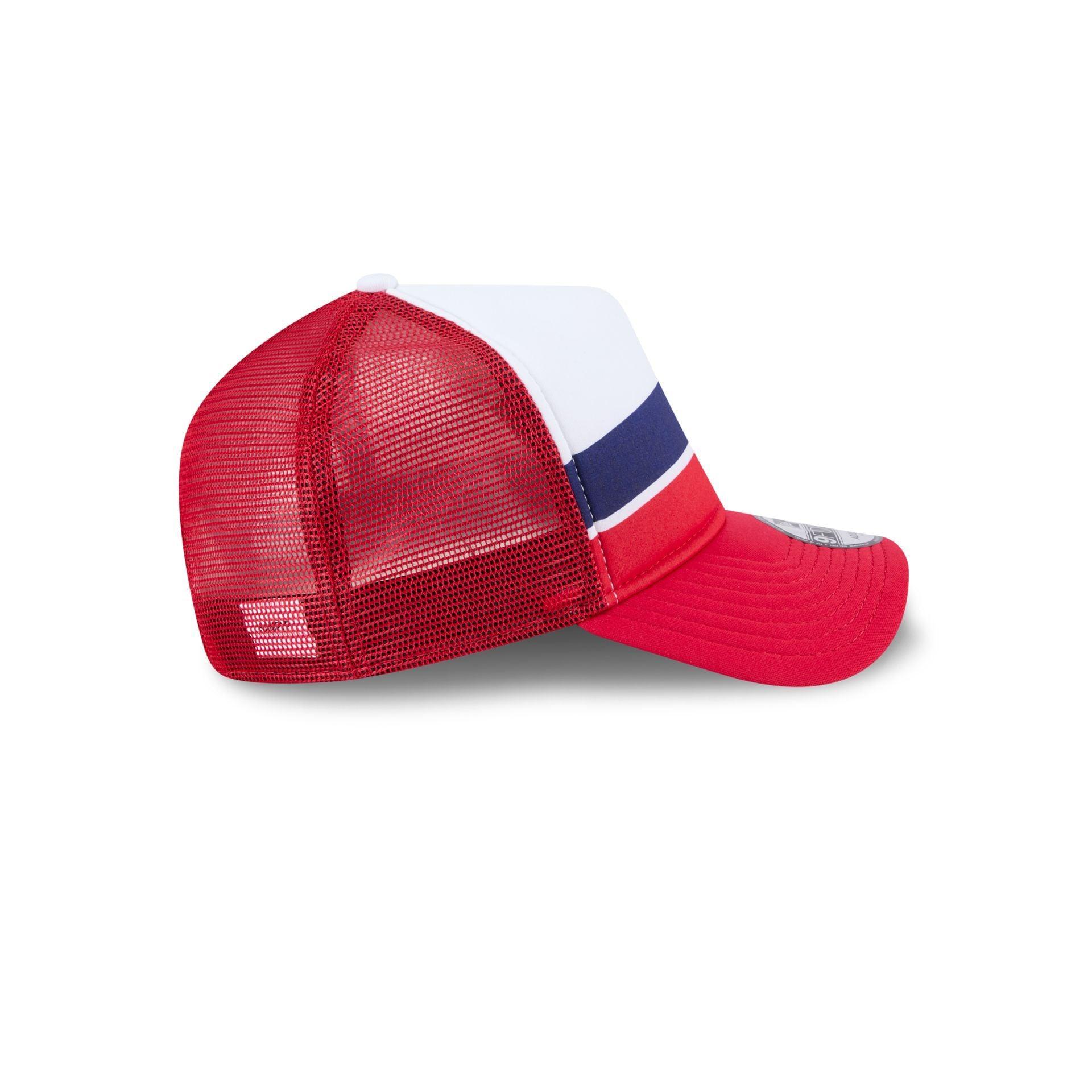 Philadelphia Phillies Color Block 9FORTY A-Frame Trucker Snapback Hat Male Product Image