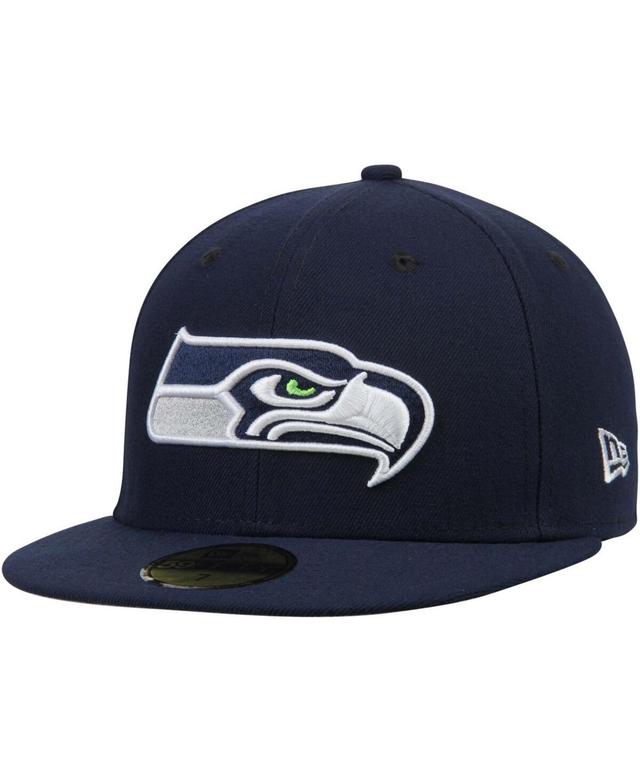 Mens New Era College Seattle Seahawks Omaha 59FIFTY Fitted Hat Blue Product Image