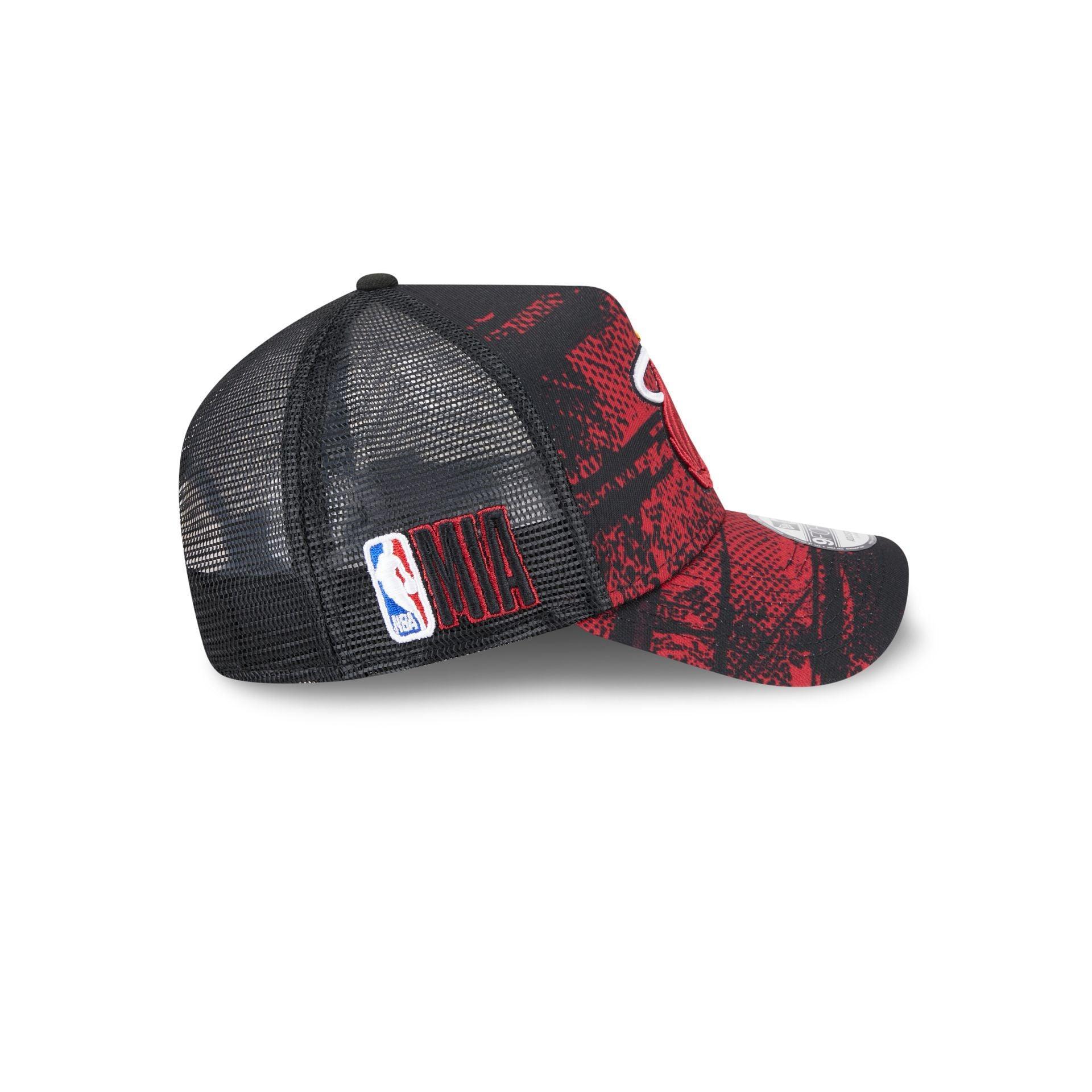 Miami Heat 2024 Tip-Off 9FORTY A-Frame Trucker Hat Male Product Image