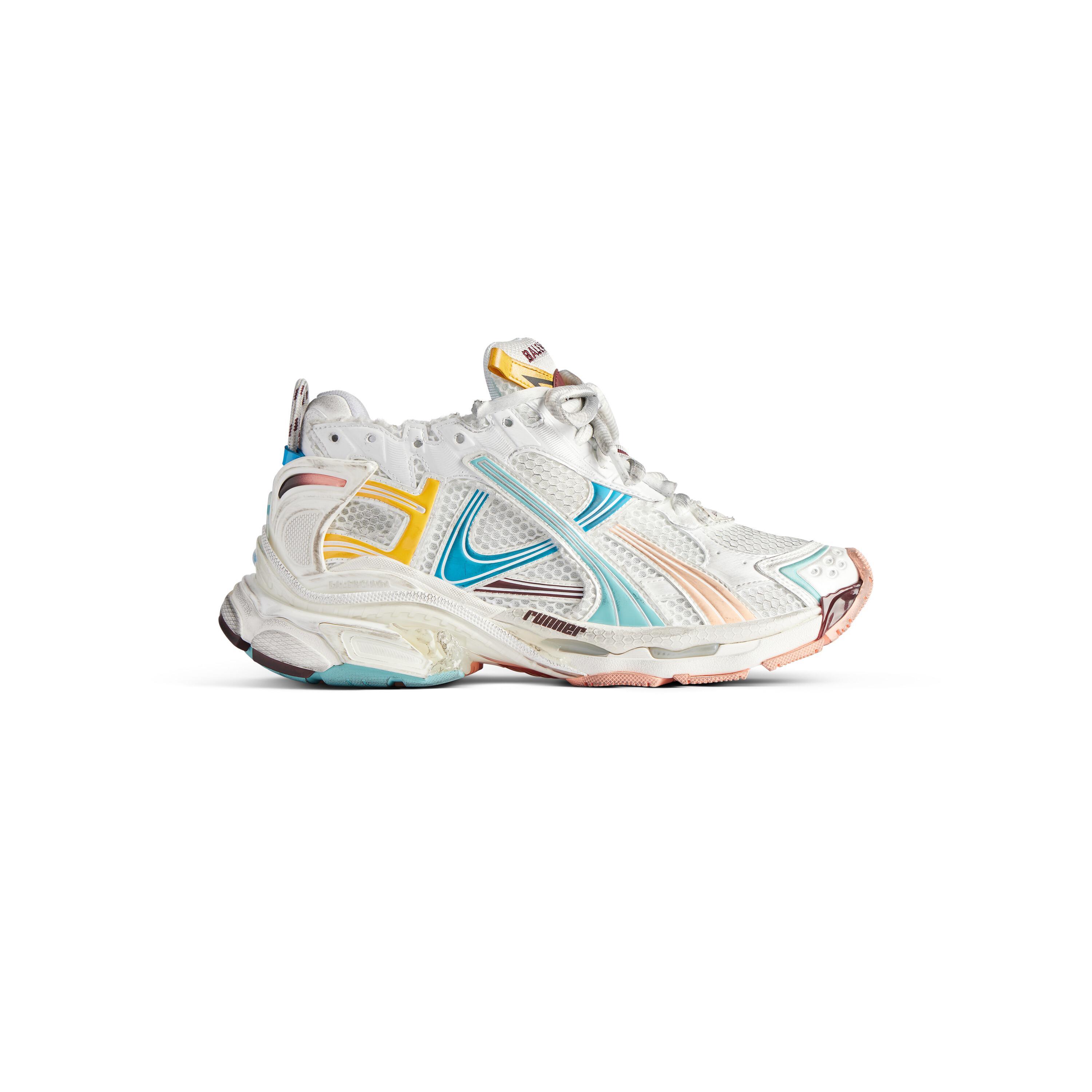 Women's Runner Sneaker  in White/yellow/pink/blue Product Image