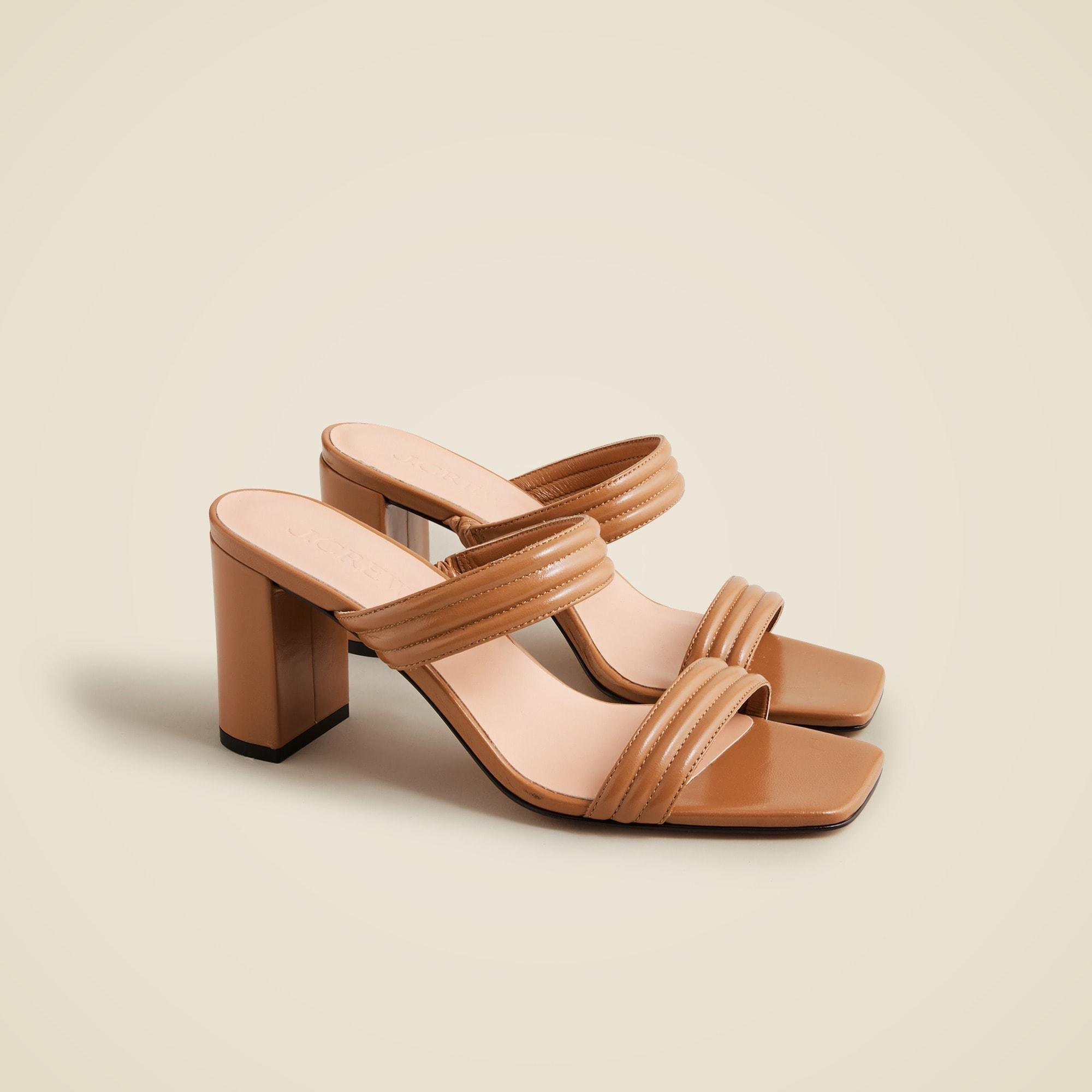 Evelyn double-strap heels in leather Product Image