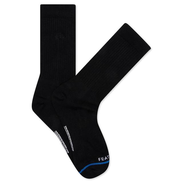 Tonal Script Crew Sock - Black Male Product Image