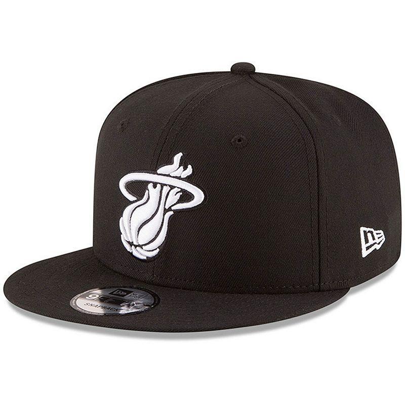 Mens New Era Miami Heat & White Logo 9FIFTY Adjustable Snapback Hat Product Image