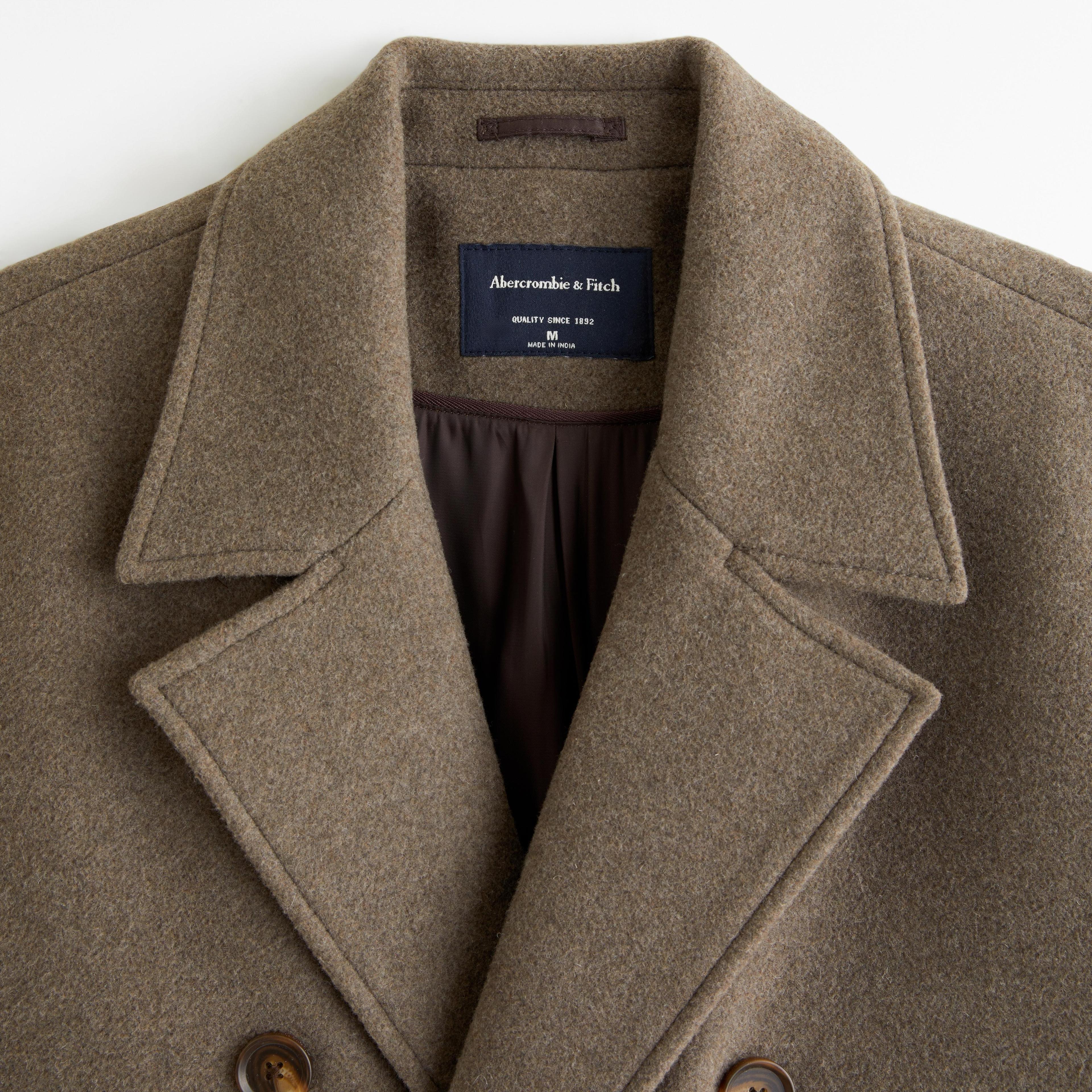 Double-Breasted Wool-Blend Coat Product Image