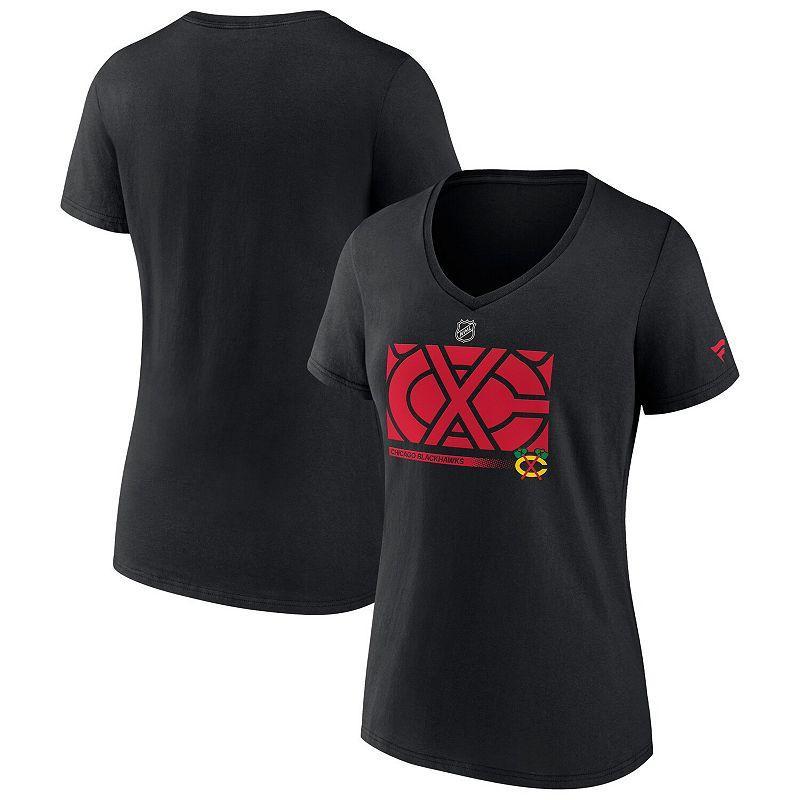 Womens Fanatics Branded Chicago hawks Authentic Pro Core Collection Secondary Logo V-Neck T-Shirt Product Image