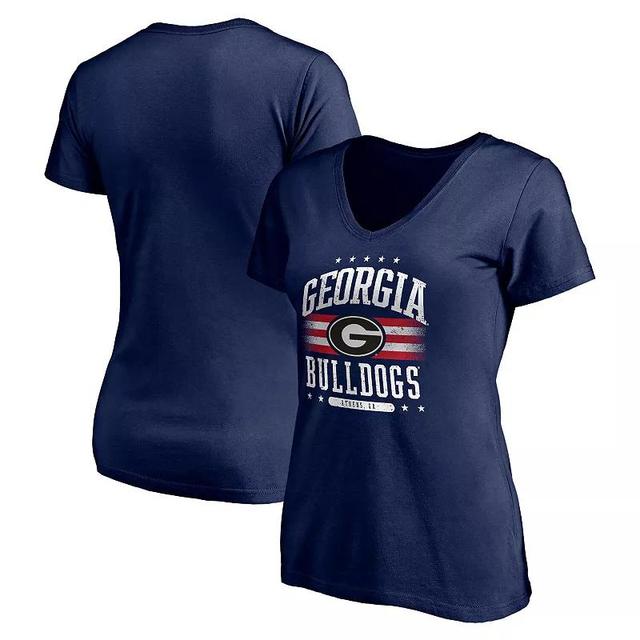 Womens Georgia Bulldogs City Pride V-Neck T-Shirt Blue Product Image