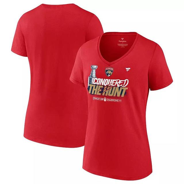 Womens Fanatics Red Florida Panthers 2024 Stanley Cup Champions Celebration V-Neck T-Shirt Product Image