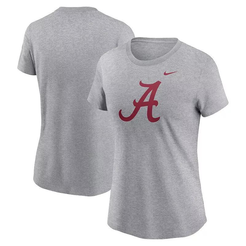 Womens Nike Heather Gray Alabama Crimson Tide Primetime Evergreen Logo T-Shirt Product Image