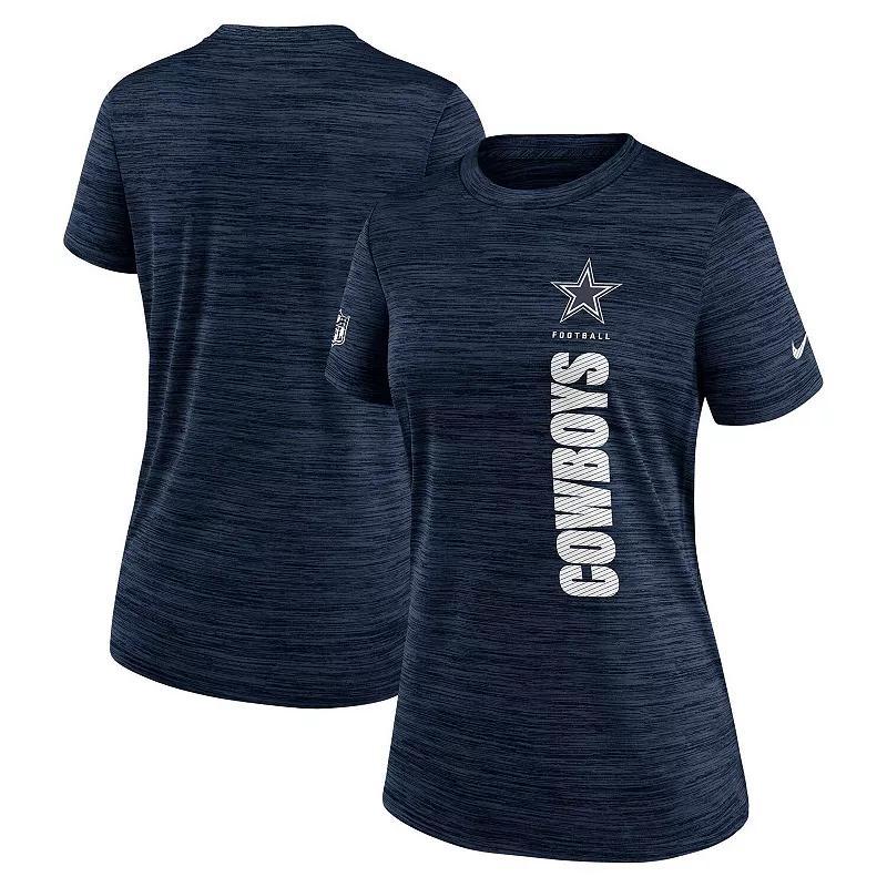 Nike Womens Navy Dallas Cowboys Velocity Performance T-Shirt Product Image