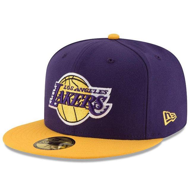 Mens New Era /Gold Los Angeles Lakers Official Team Color 2Tone 59FIFTY Fitted Hat Product Image