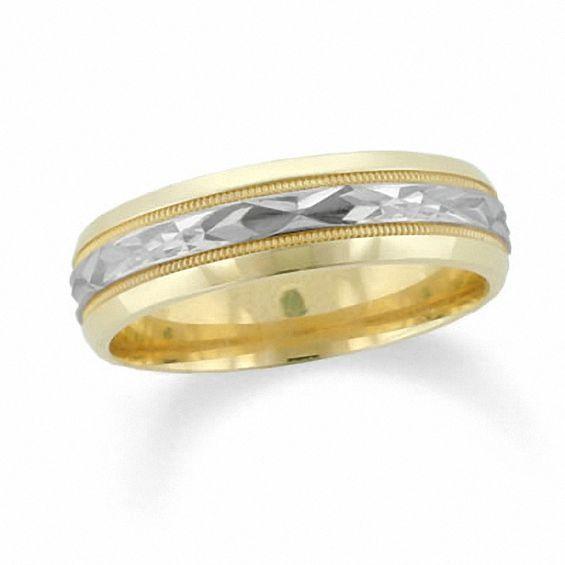 Men's 14K Two-Tone Gold Wedding Band Product Image