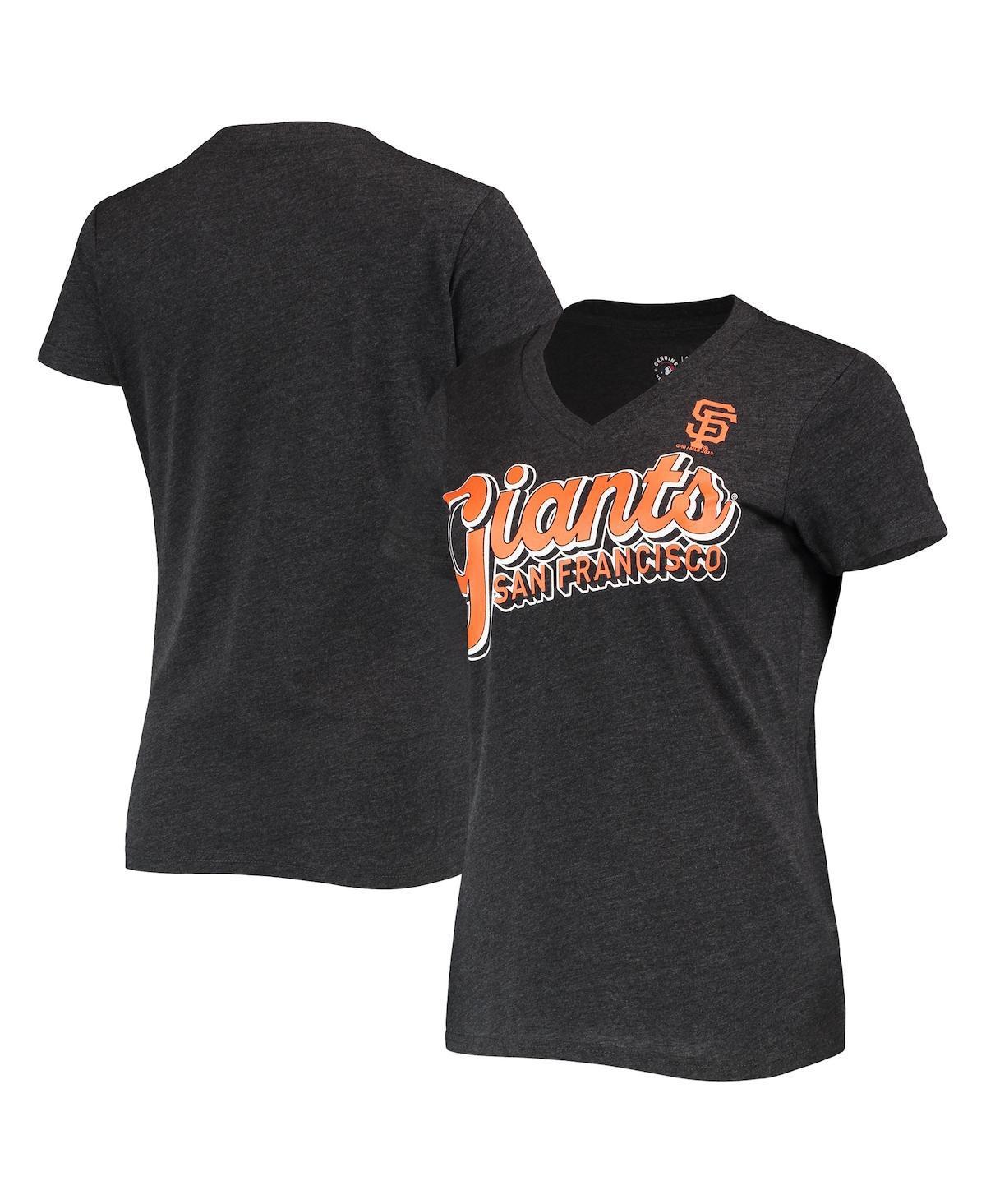 Womens G-iii 4Her by Carl Banks Heathered Black San Francisco Giants First Place V-Neck T-shirt Product Image