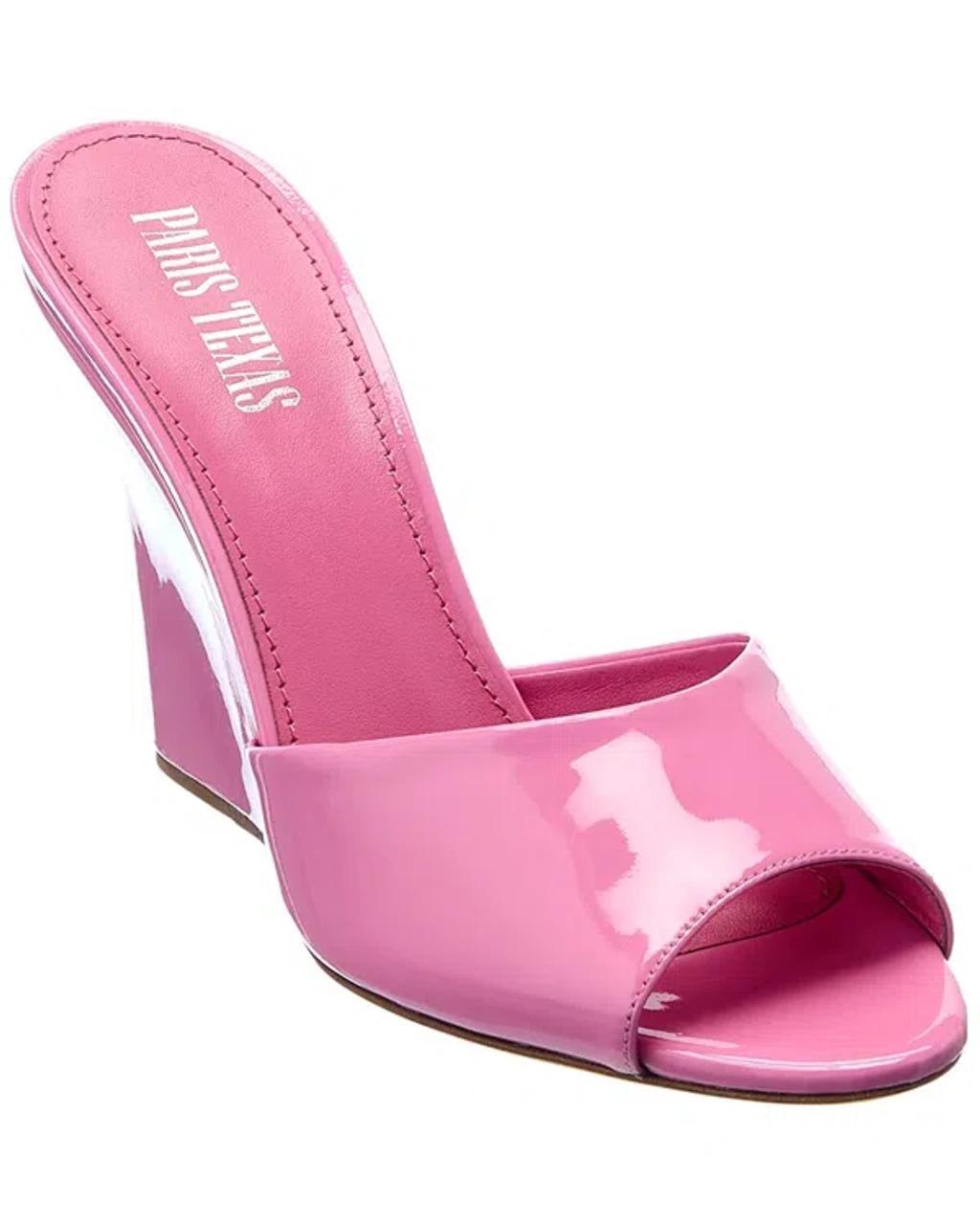 PARIS TEXAS Wanda Patent Wedge Sandal In Pink Product Image