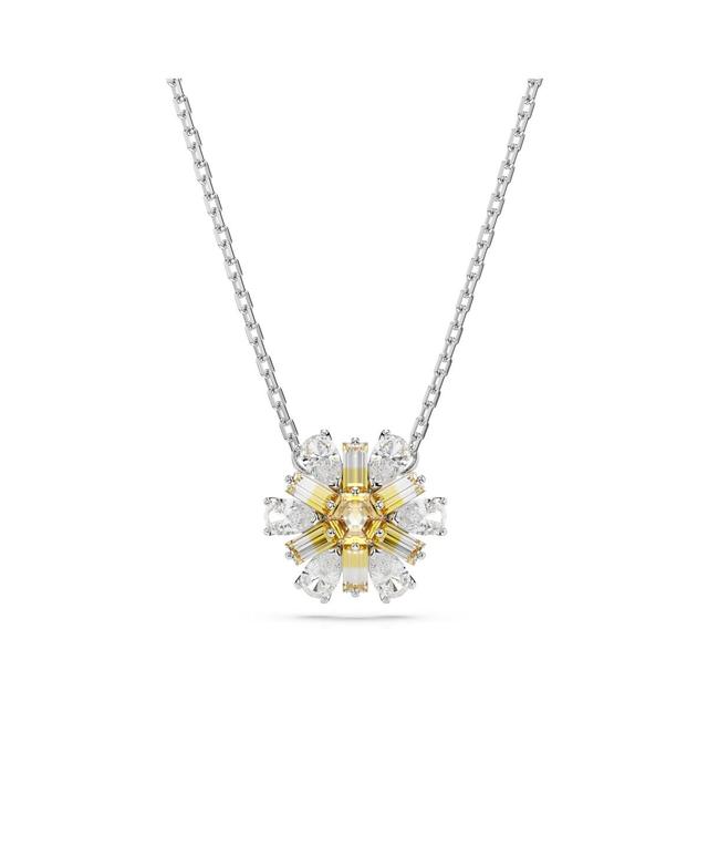 Womens Idyllia Yellow Crystal Flower Long Pendant Necklace Product Image