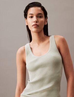 Smooth Cotton Rib Sweater Tank Top Product Image