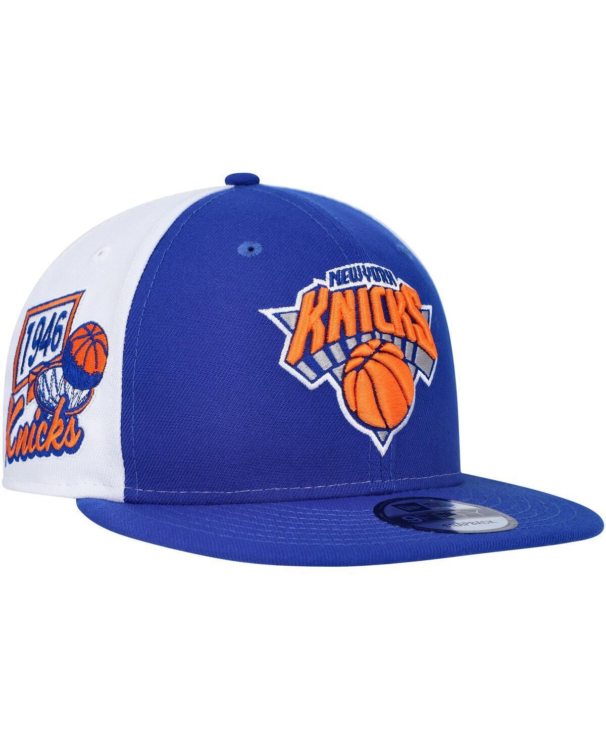 Mens New Era Blue New York Knicks Pop Panels 9FIFTY Snapback Hat Product Image