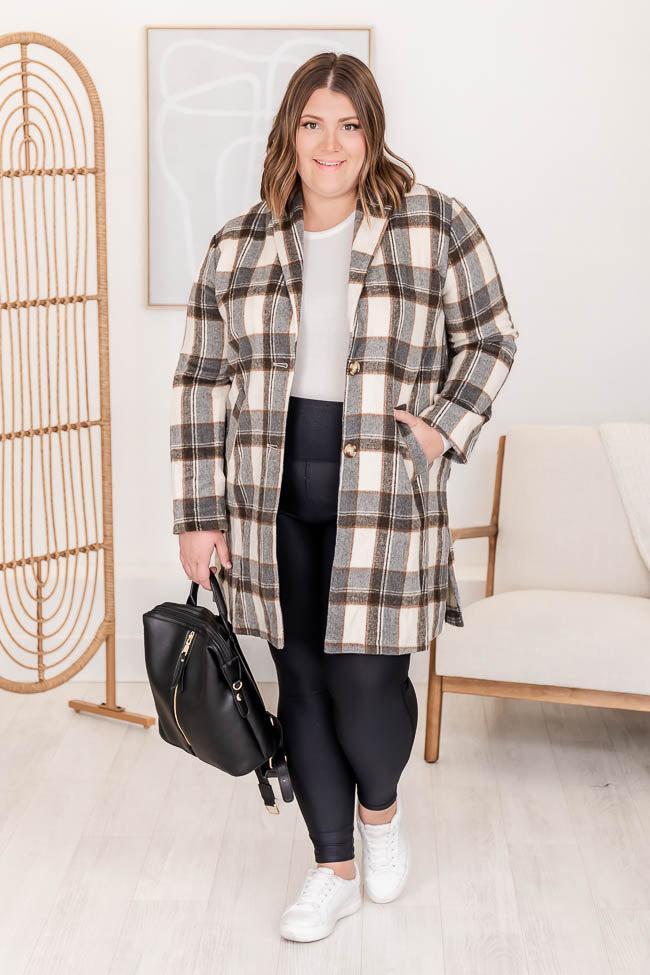 Get On Board Grey Plaid Coat FINAL SALE product image