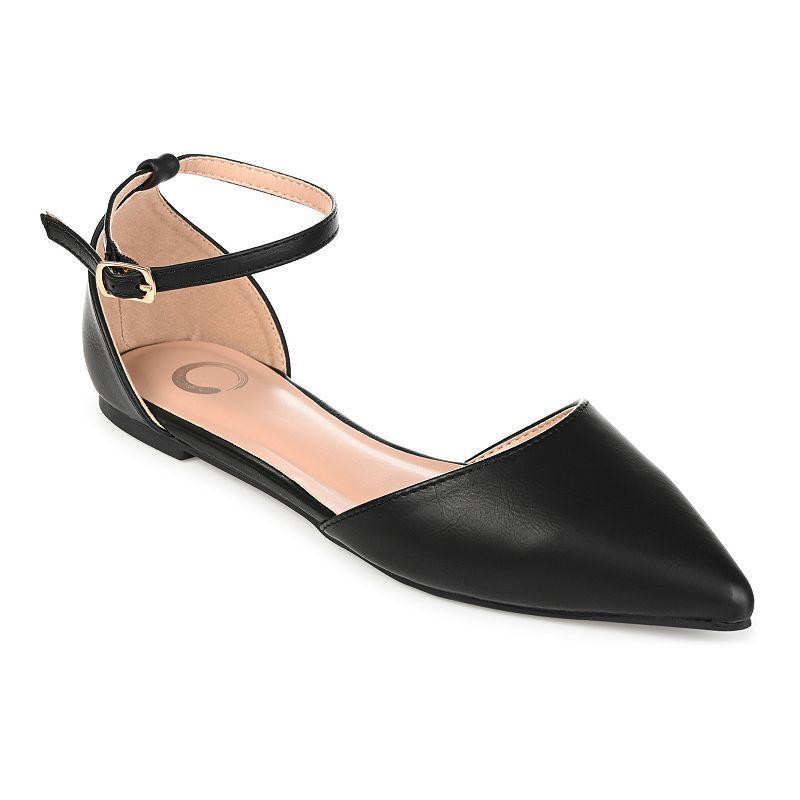 Journee Collection Reba Womens DOrsay Flats Patent Brown Product Image