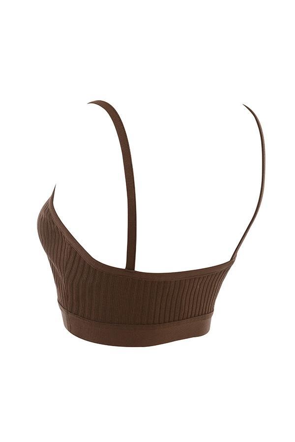 Evie Chocolate Bandage Bralette Product Image