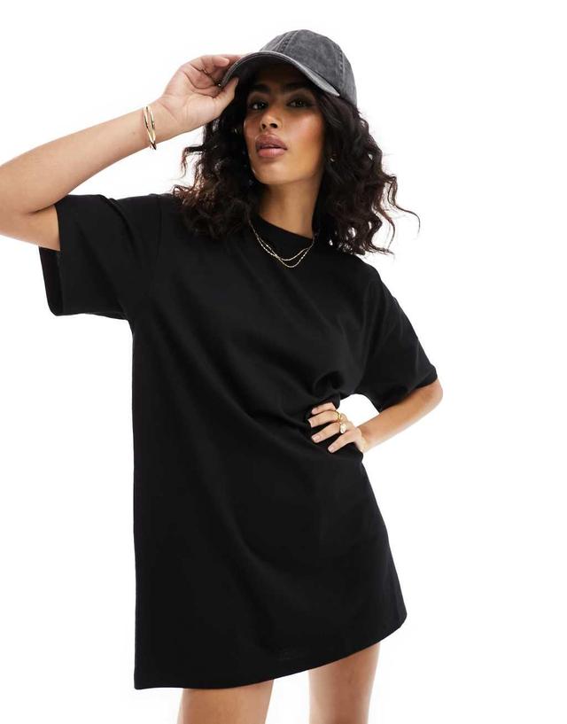 ASOS DESIGN oversized mini t-shirt dress in black Product Image