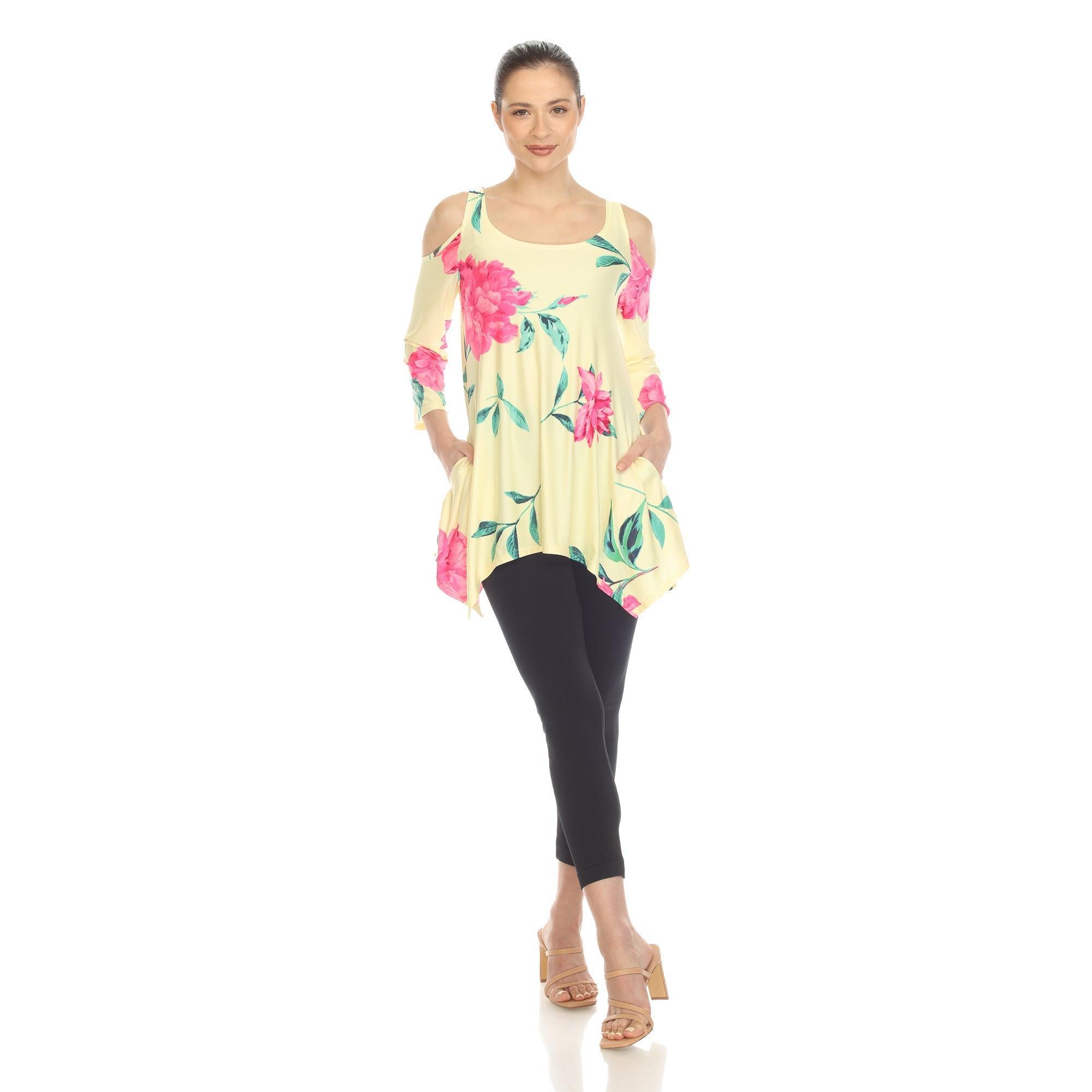 Floral Printed Cold Shoulder Tunic Product Image