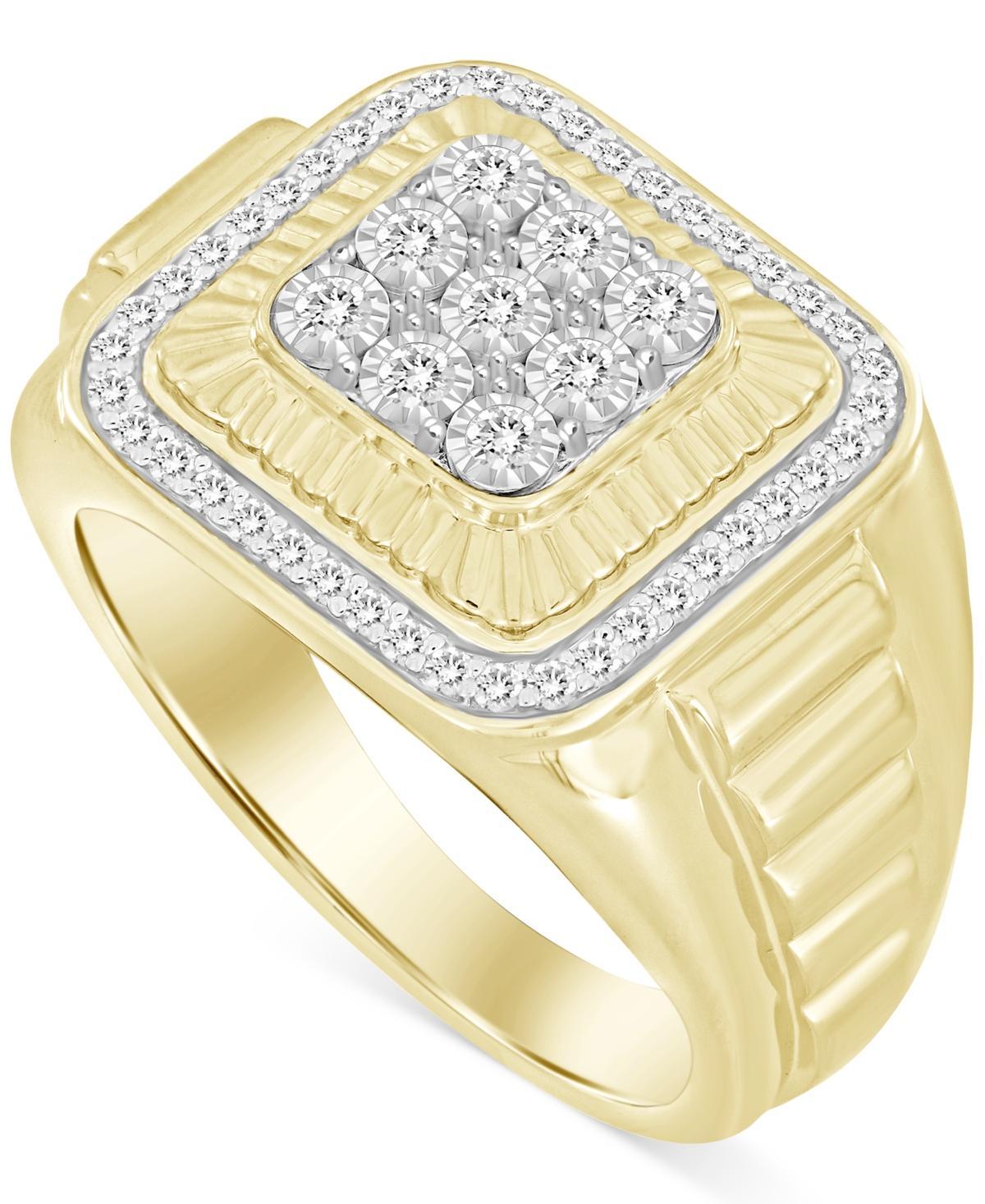 Mens Diamond Halo Cluster Ring (1/2 ct. t.w.) in 10k Gold Product Image