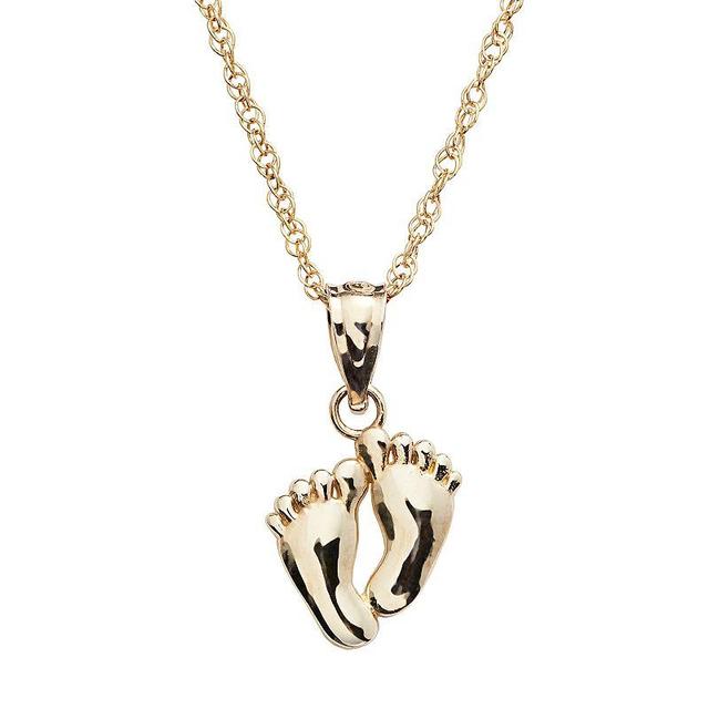 10k Gold Footprint Pendant, Womens Product Image